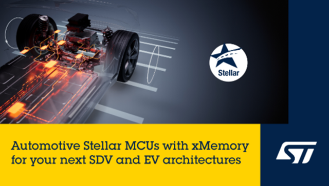 意法半導體推出內(nèi)置xMemory的Stellar車規(guī)級微控制器，確保滿足下一代汽車的未來需求
